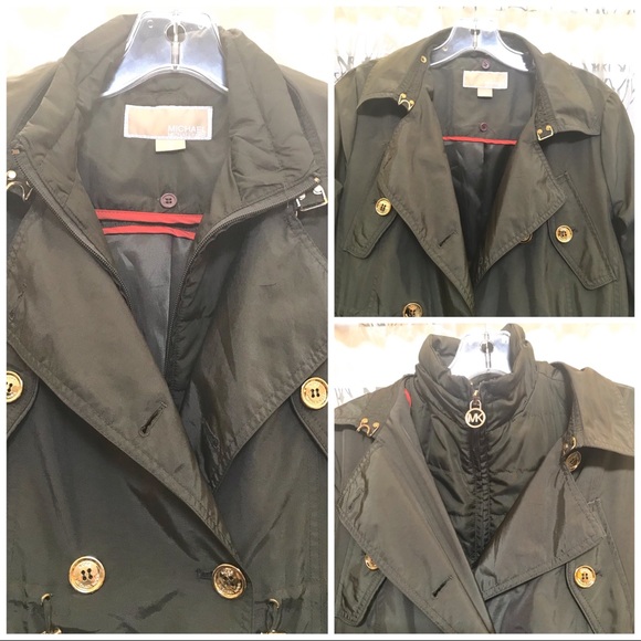 Michael Kors CONVERTIBLE green utility jacket coat - Picture 2 of 8